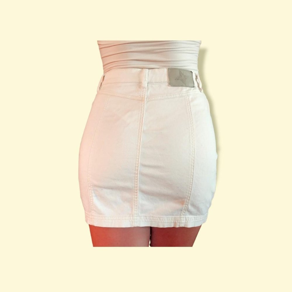 BCBGeneration White Jean Mini Skirt